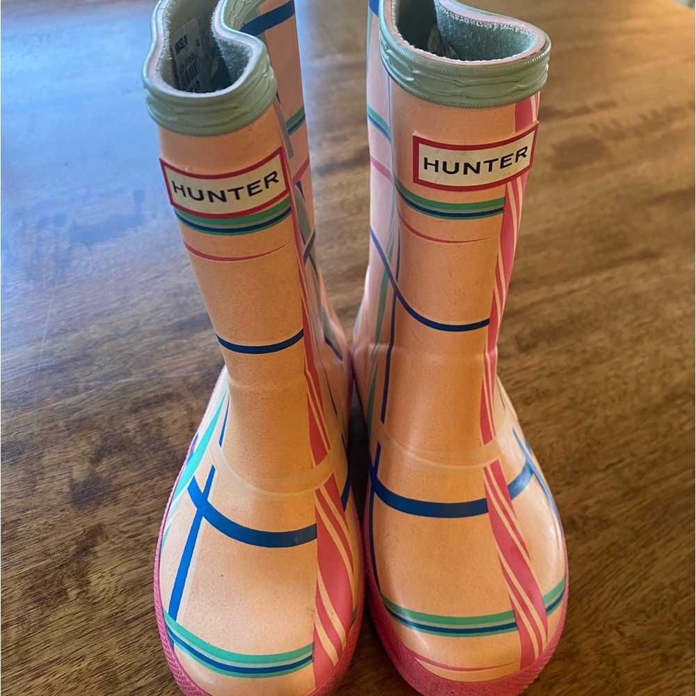 HUNTER Rock Tartan Print Boots - Little Kids - Candy Floss - 8UK/9B/10G